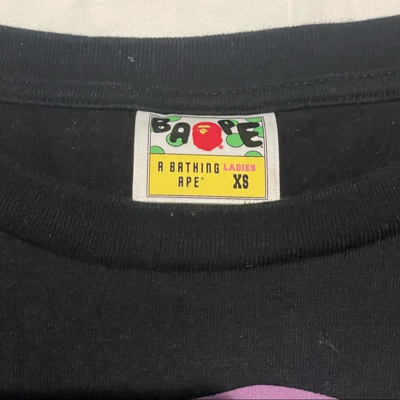 BAPE Camo Big Head T-Shirt Size XS Black/Purple - Picture 7 of 10